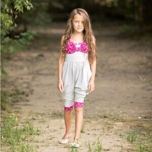 NWOT Small Indie Shop 100% Soft Cotton Tank Romper Girls Size 6 Comfy Bright